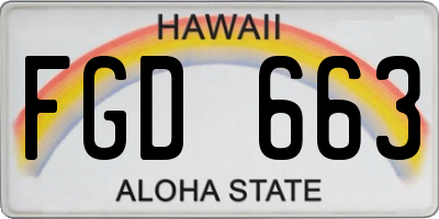 HI license plate FGD663