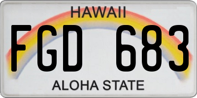 HI license plate FGD683