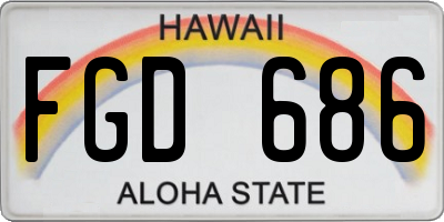 HI license plate FGD686