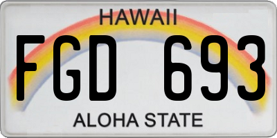 HI license plate FGD693