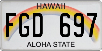 HI license plate FGD697