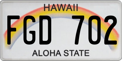 HI license plate FGD702