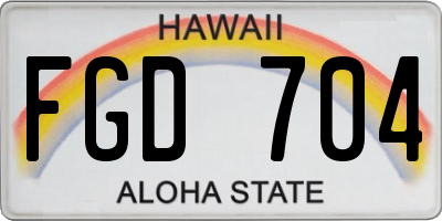 HI license plate FGD704