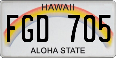 HI license plate FGD705