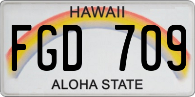 HI license plate FGD709