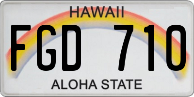 HI license plate FGD710
