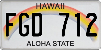 HI license plate FGD712