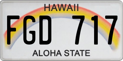 HI license plate FGD717