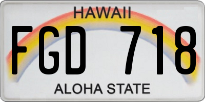 HI license plate FGD718