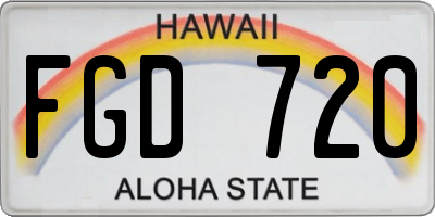 HI license plate FGD720