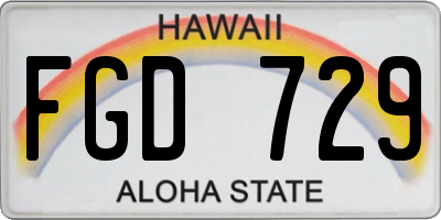 HI license plate FGD729