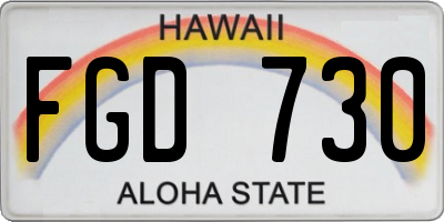 HI license plate FGD730