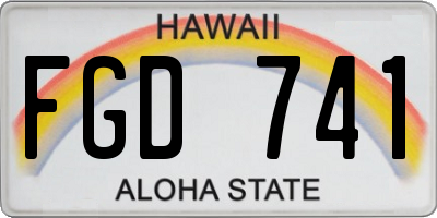 HI license plate FGD741