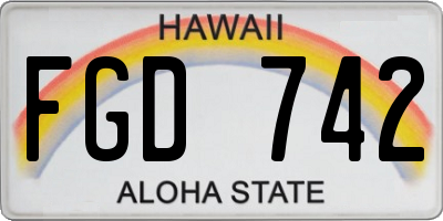 HI license plate FGD742