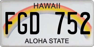 HI license plate FGD752