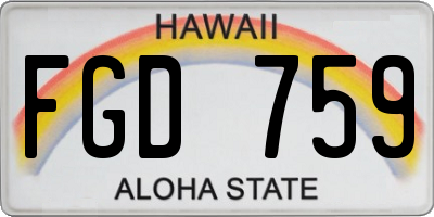 HI license plate FGD759
