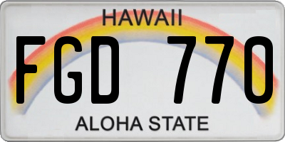 HI license plate FGD770