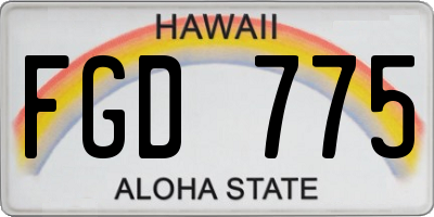 HI license plate FGD775