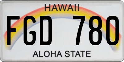 HI license plate FGD780