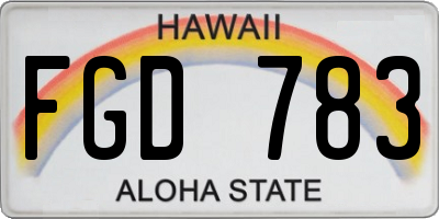 HI license plate FGD783