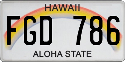 HI license plate FGD786