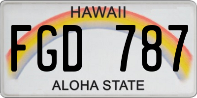 HI license plate FGD787