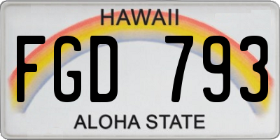 HI license plate FGD793