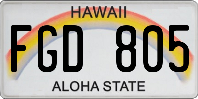 HI license plate FGD805