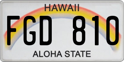 HI license plate FGD810