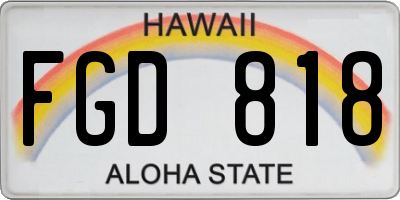 HI license plate FGD818