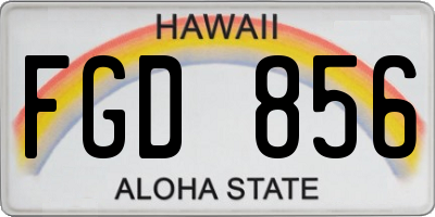 HI license plate FGD856