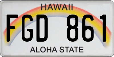 HI license plate FGD861