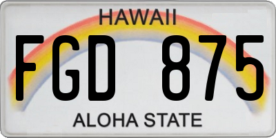HI license plate FGD875