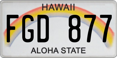 HI license plate FGD877