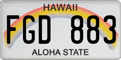 HI license plate FGD883