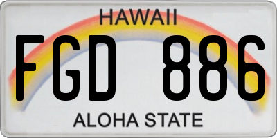 HI license plate FGD886