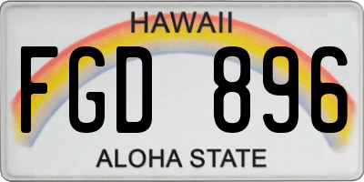 HI license plate FGD896