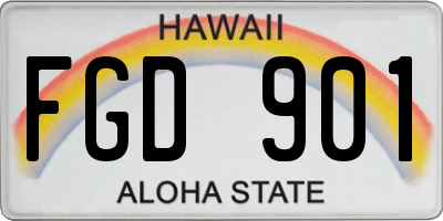 HI license plate FGD901