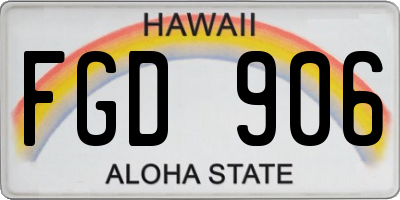 HI license plate FGD906