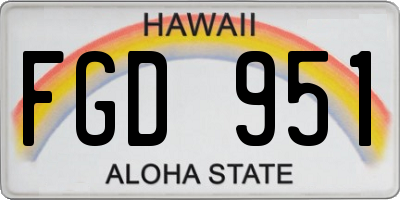 HI license plate FGD951