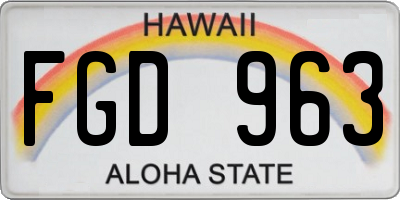 HI license plate FGD963
