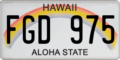 HI license plate FGD975