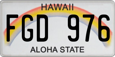 HI license plate FGD976