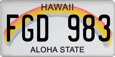 HI license plate FGD983