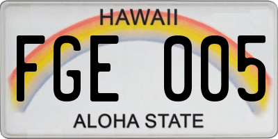 HI license plate FGE005