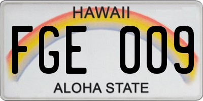 HI license plate FGE009