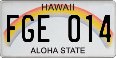 HI license plate FGE014