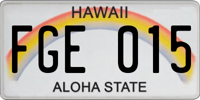 HI license plate FGE015
