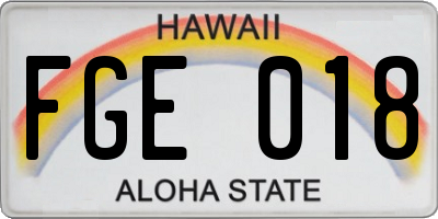 HI license plate FGE018