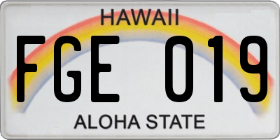HI license plate FGE019